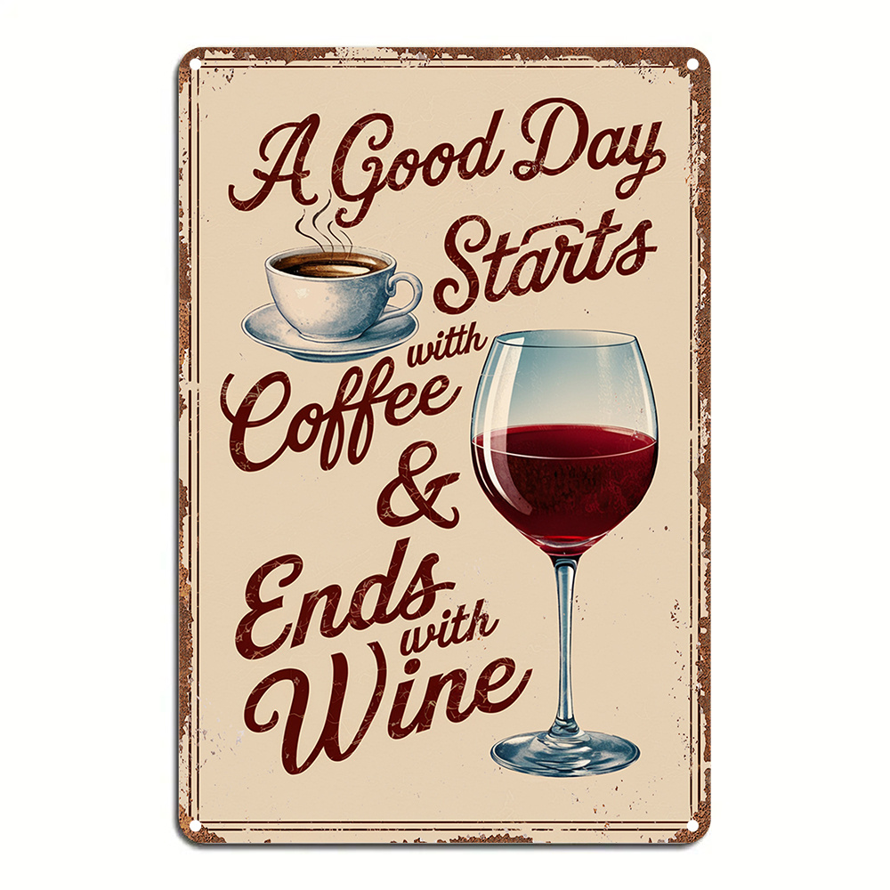 Vintage Iron Wall Sign A Good  - Home Bar And Coffee recensie en prijs