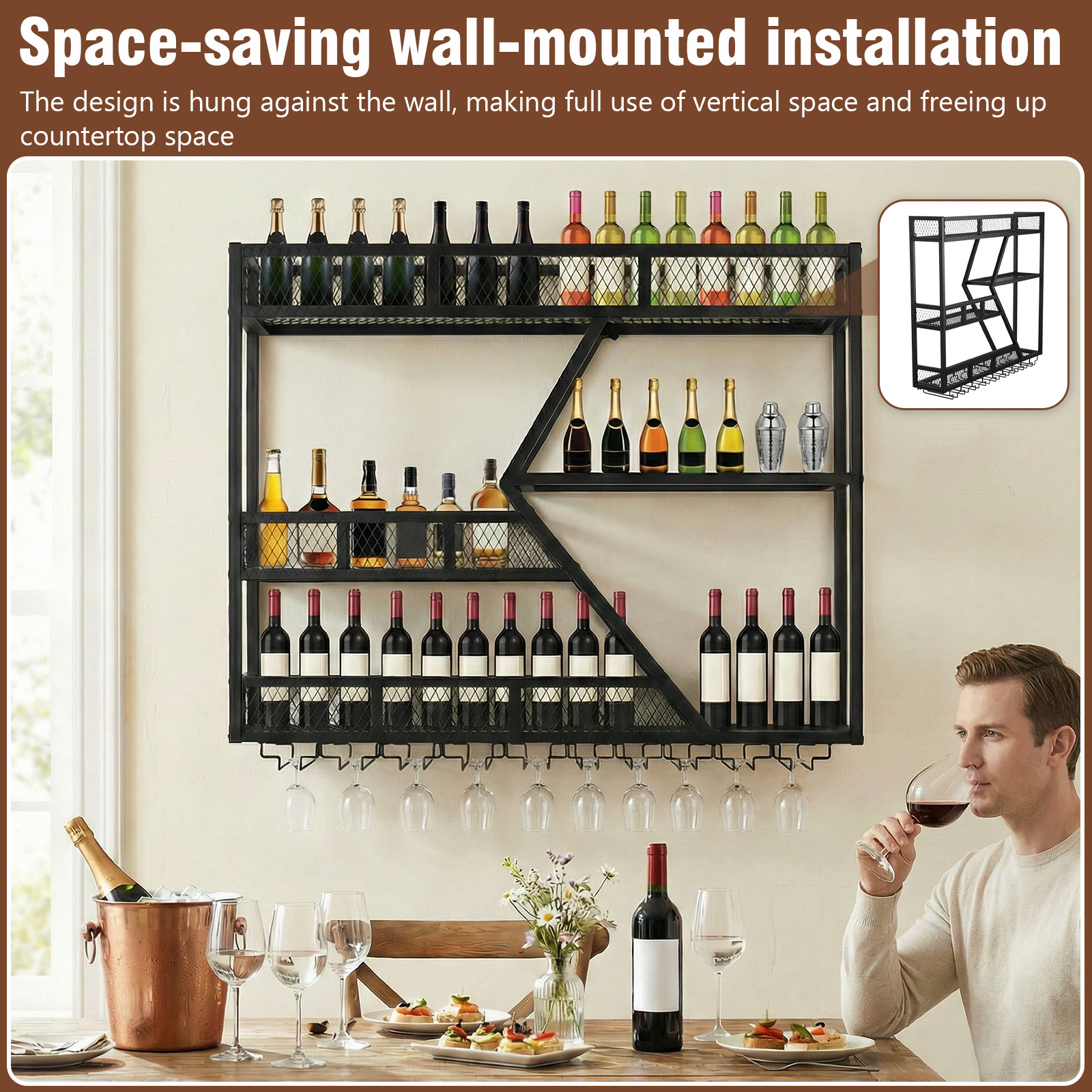 39in 3-Tiers Liquor Bottle Dis - Home Bar Shelf recensie en prijs
