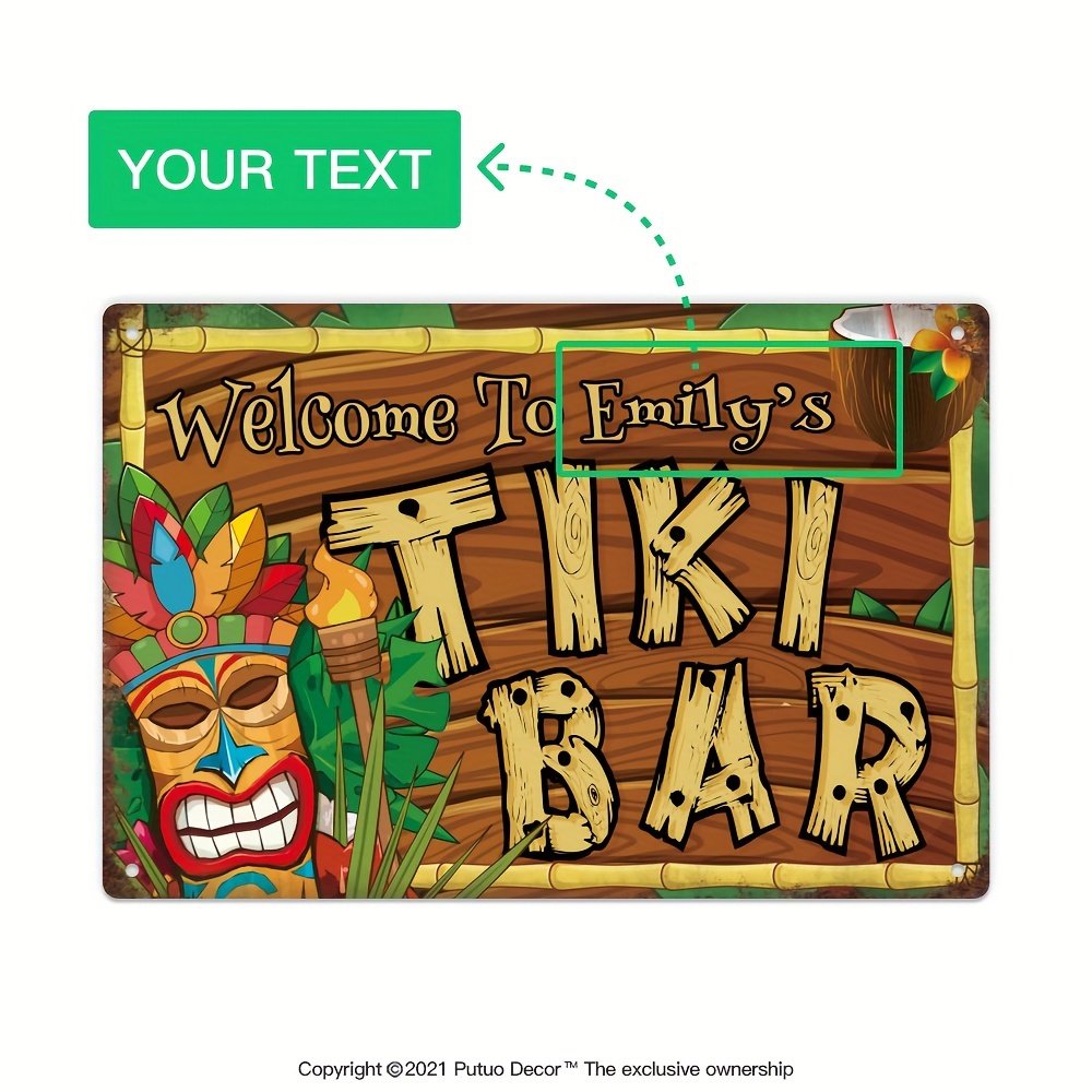 Custom  Decor Tiki Bar Sign, P - Home Bar Accessories recensie en prijs
