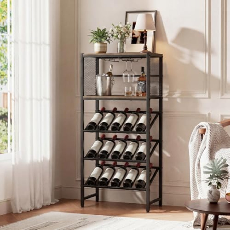 Corner Wine Rack with Glass Ho - Home Bar Shelf recensie en prijs