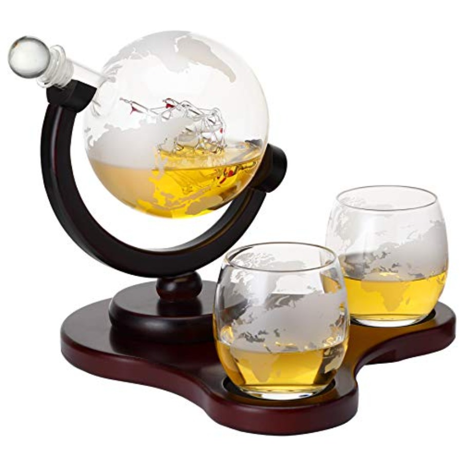 Whiskey Globe Decanter Set wit - Decanter Globe Set recensie en prijs