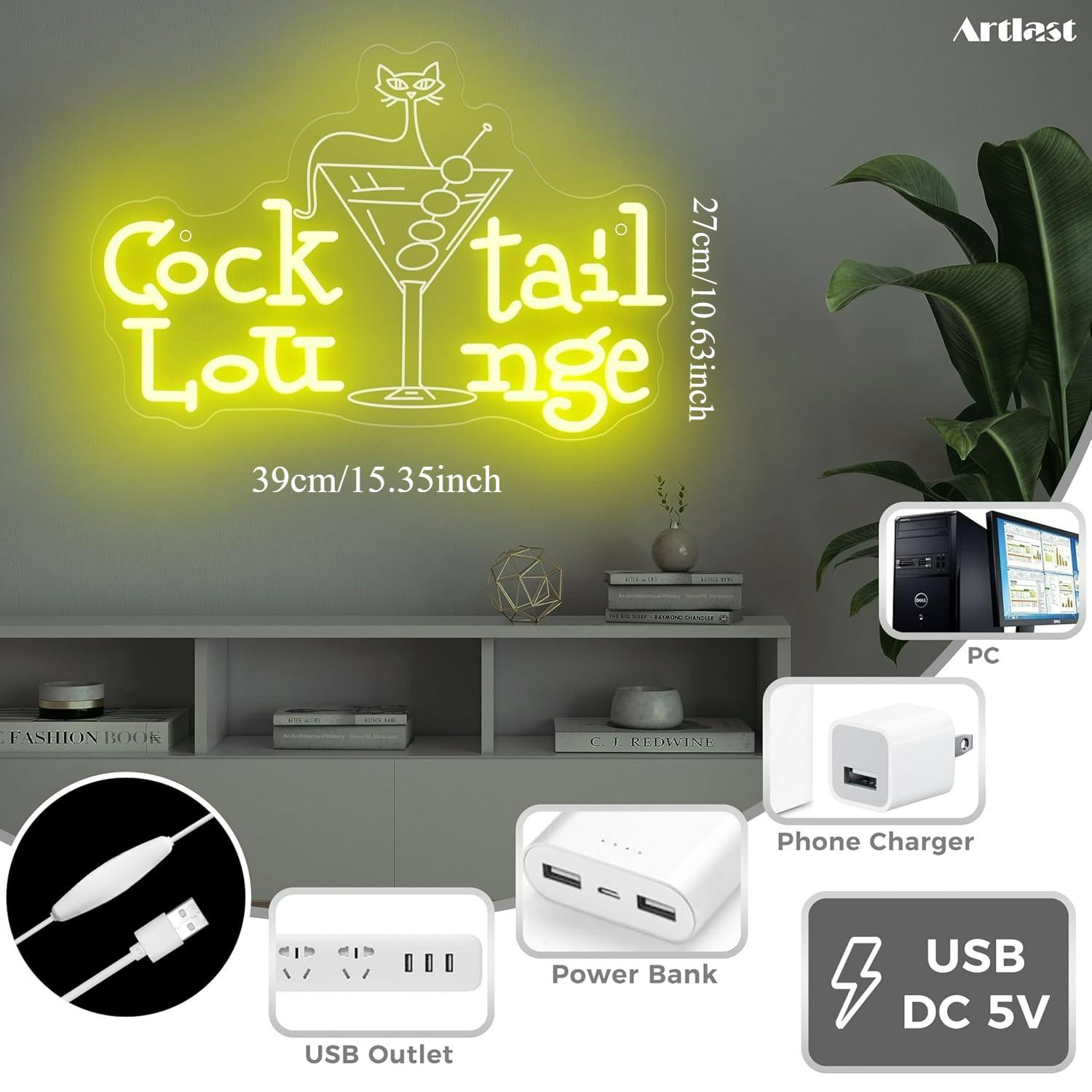 Cocktail Lounge Neon Sign Dimm - Home Bar Signs recensie en prijs
